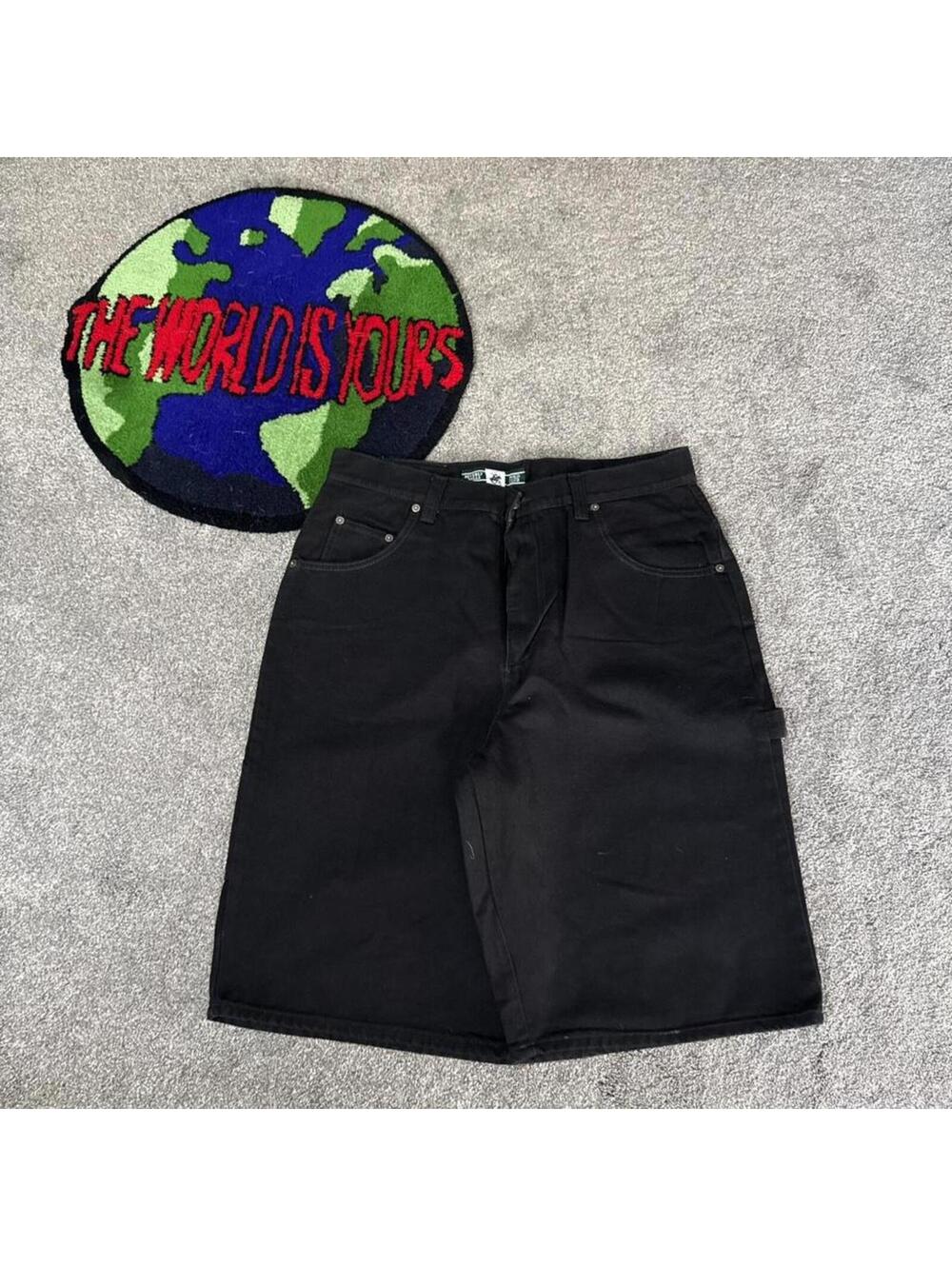 vintage y2k super baggy grunge jorts 2000’s polo denim